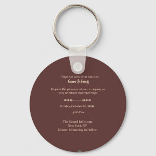 Llavero Tarjeta de Invitación de Boda de Lujo Burgundy Ele