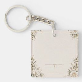 Llavero Tarjeta de Invitación de Boda de Marfil Elegante c