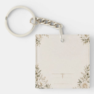 Llavero Tarjeta de Invitación de Boda de Marfil Elegante c