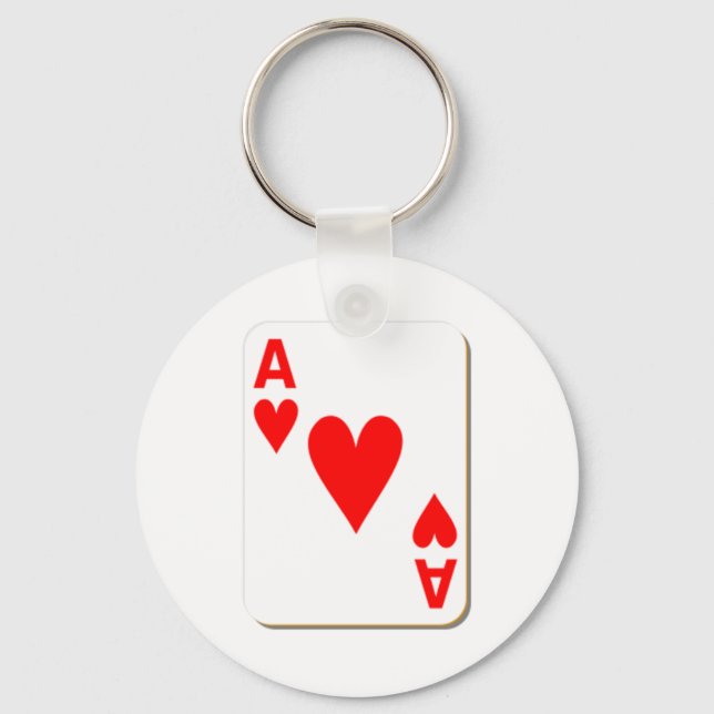 Llavero Tarjeta de juego Ace of Hearts (Anverso)