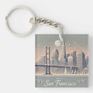 Llavero Tarjeta de Navidad de San Francisco   Puente Golde