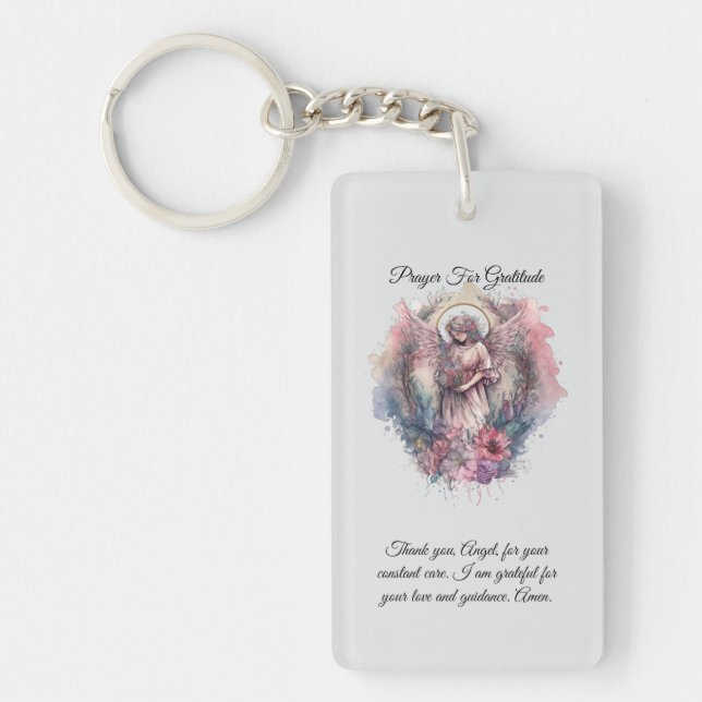 Llavero Tarjeta de oración Ángel Prayer para Gratitud (Frente)