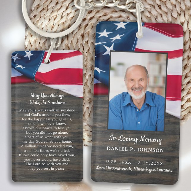 Llavero Tarjeta de oración del funeral Patriotic USA Flag  (Subido por el creador)