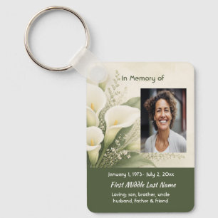 Llavero Tarjeta de Oración Memorial White Lily Recuerdo de