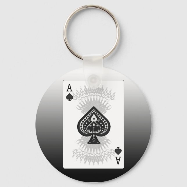 Llavero Tarjeta de póquer Ace of Spades: (Anverso)