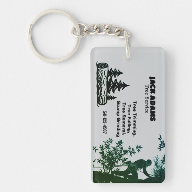 Llavero Tarjeta de presentación de Lumberjack Tree Service (Frente)