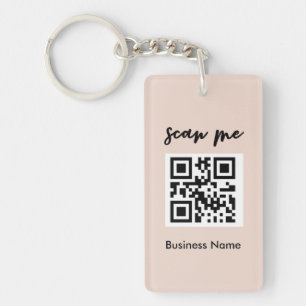 Llavero Tarjeta de presentación Rubor Pink QR Code Su Pers