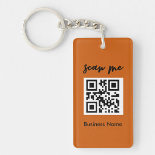 Llavero Tarjeta de presentación Rust Naranja QR Code Su lo