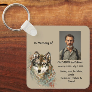 Llavero Tarjeta de recuerdo de memoria Memorial Lobo Anima