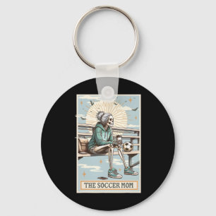 Llavero Tarjeta de Tarot de Mamá Futbolera Retro Esqueleto