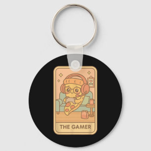 Llavero Tarjeta de Tarot de Pizza para Jugadores Divertida