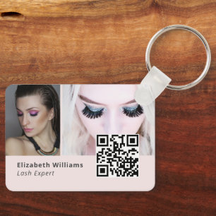 Llavero Tarjeta de visita Lash Expert única con código QR