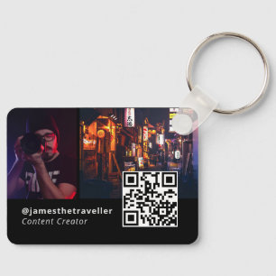 Llavero Tarjeta de visita moderna única con código QR