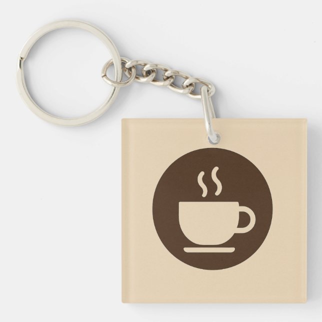 Llavero Tarjeta de visita y fidelidad de cafetería moderna (Frente)