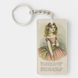 Llavero Tarjeta del día de San Valentín romántica retro, s