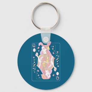 Llavero Tarjeta divertida de Pascua de la reina conejo jug