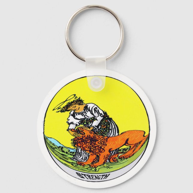 Llavero Tarjeta Tarot de fuerza (Anverso)
