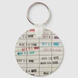 Llavero Tarjetas de fecha debida de la biblioteca del