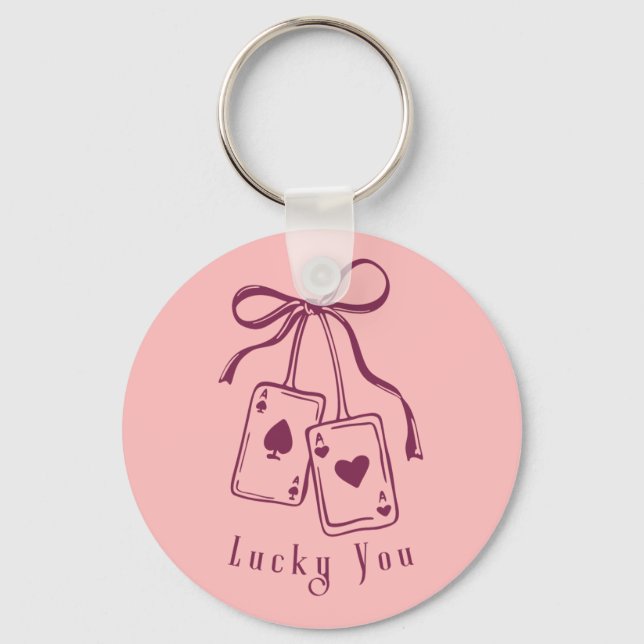 Llavero Tarjetas de suerte bow de moda (Anverso)