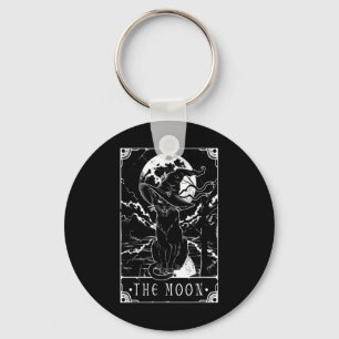 Llavero Tarot Card Crescent Moon Y Black Cat Witch Gorra H