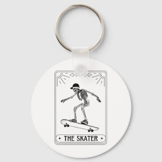 Llavero Tarot Card The Skater Skeleton Halloween Skateboar