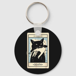 Llavero Tarot Gato Negro Muerte Halloween Bruja Amante de