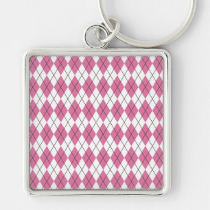 Llavero Tartan de los 70 Rosa Dedito
