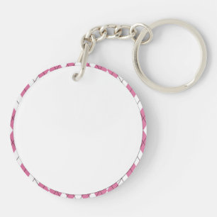 Llavero Tartan de los 70 Rosa Dedito