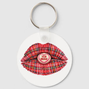 Llavero Tartan de regalo escocés Labios Amor Arte Pop