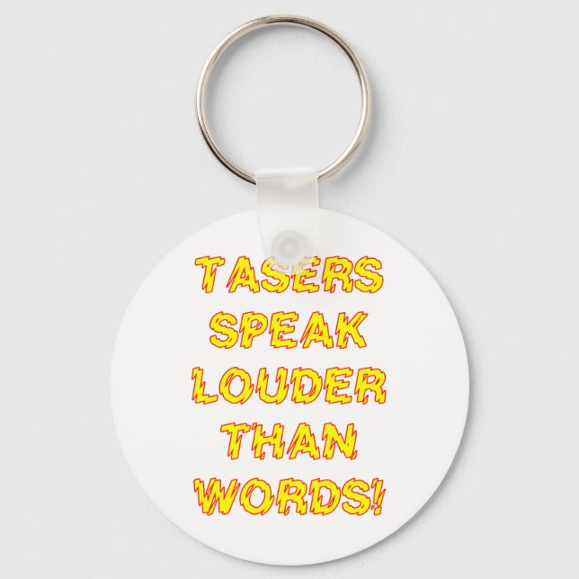 Llavero Tasers speak louder than words (Anverso)