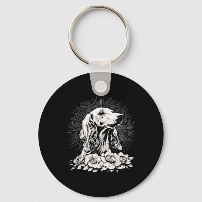 Llavero Tattoo Style Lover Saluki Perro Retro (Anverso)
