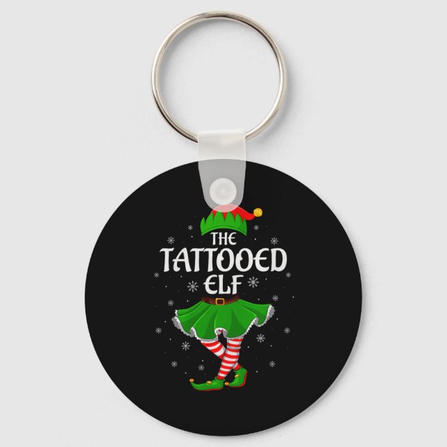 Llavero Tattooed Elf Christmas Family Girls Women Elf Squa (Anverso)
