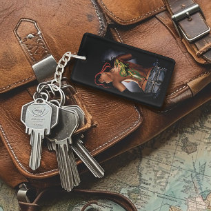 Llavero Tatuaje de mujer dragón de fantasía en negrita