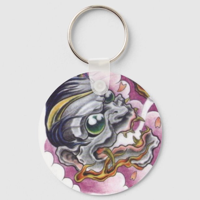 Llavero tatuaje del demonio del cráneo oriental (Anverso)