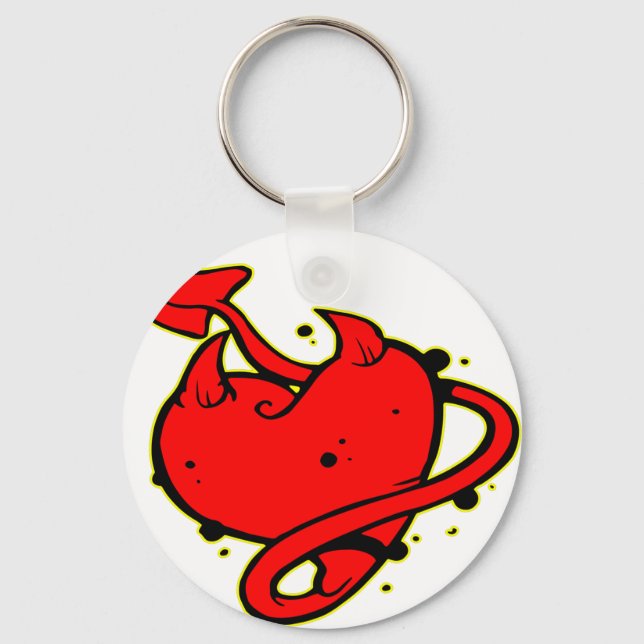 Llavero Tatuaje del diablo del corazón (Anverso)