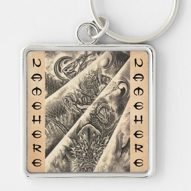 Llavero Tatuaje japonés de la tinta del demonio del (Frente)