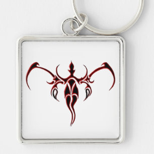 Llavero Tatuaje tribal para elefantes - rojo y negro