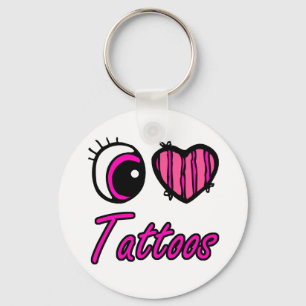 Llavero Tatuajes de Corazón de Ojo Emo Me Encantan