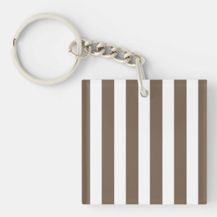 Llavero Taupe y rayas de caramelo blanco
