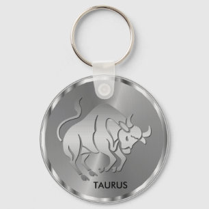 Llavero Tauro plateado ♉ el toro - Horóscopo Zodiaco