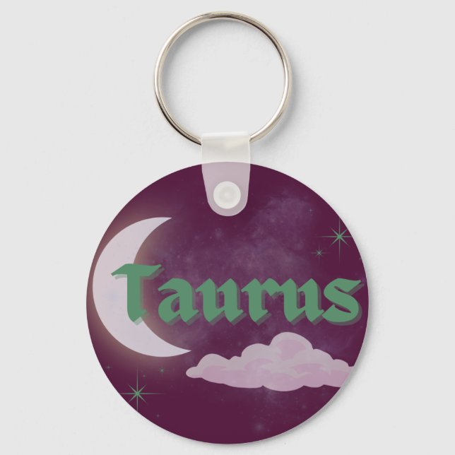 Llavero Taurus Celestial Estética Dreamy Moon Cloud Stars (Anverso)