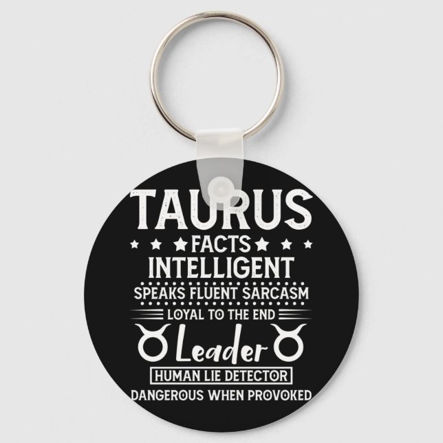 Llavero TAURUS Hechos Zodiac Rótulo Shirday Cumpleaños Abr (Anverso)