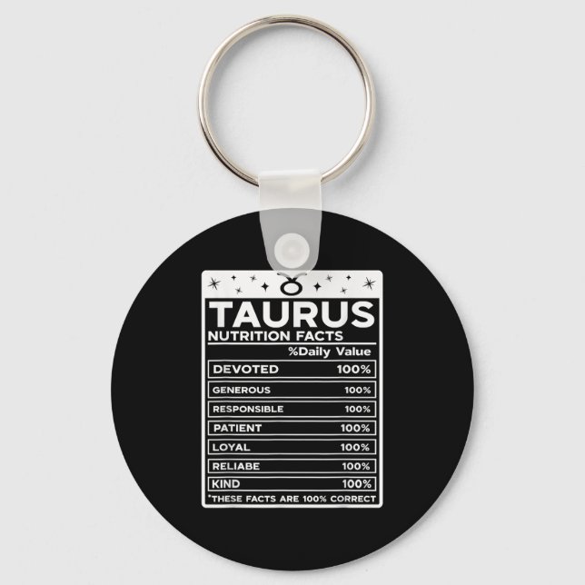 Llavero Taurus Nutritional Style Zodiac Design, Taurus (Anverso)