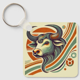 Llavero Taurus Zodiac Keychain Vintage Design