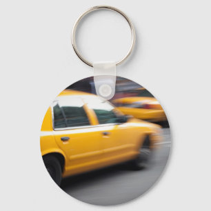 Llavero Taxi amarillo de la ciudad de NY que apresura con