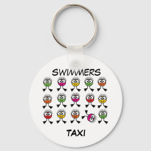 Llavero TAXI de nadadores - Caracteres de natación brillan