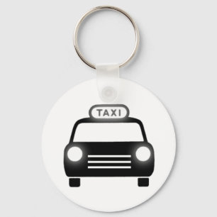 Llavero Taxi en negro y blanco