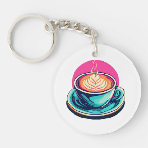 Llavero taza de café capuchino