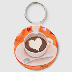 Llavero Taza de café con los corazones