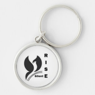 Llavero Taza De Café Negra Minimalista Con Logotipo De Ave
